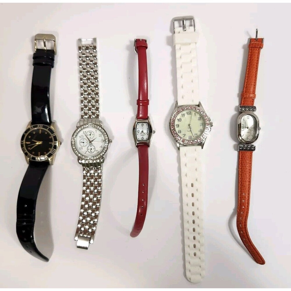 Vtg Men/Women Watch Lot Of 5 Watches Gossip, Bezel, Japan- Not Tested